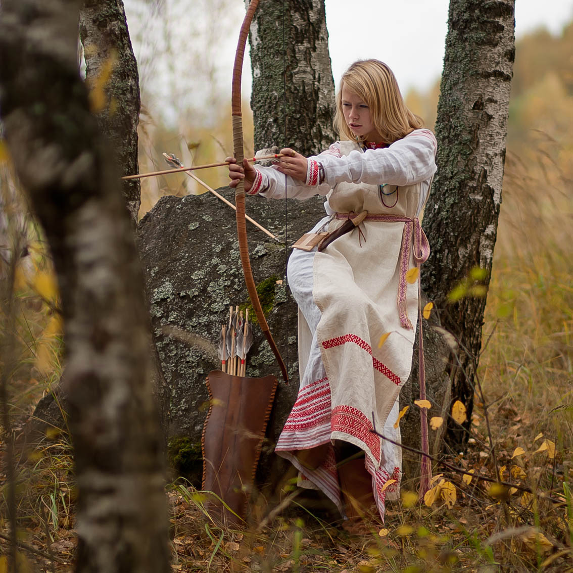 Sexy photo Girls in Slavic costumes in Anshan